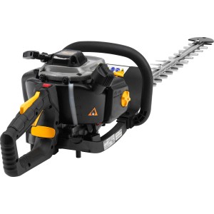 Tagliasiepi a benzina Alpina AHT 555 con doppia lama tagliata al laser.