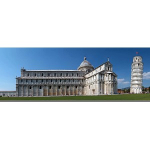 Decorazione murale: Torre pendente di Pisa e Duomo in una giornata di sole.