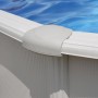 Dettaglio: Piscina fuori terra Gre Haiti bianca con sistema Omega, forma ovale.