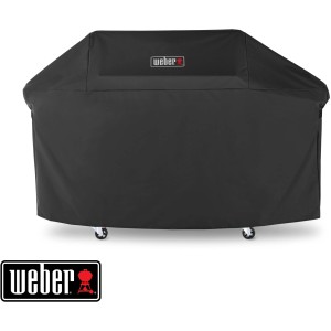 Copertura premium nera Weber per grill Genesis serie 400, protegge dagli agenti atmosferici.