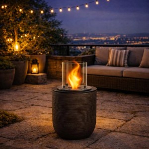 Camino a bioetanolo giardino Divina Fire Raffaello 3,4 kW Ø35xH55 cm marrone