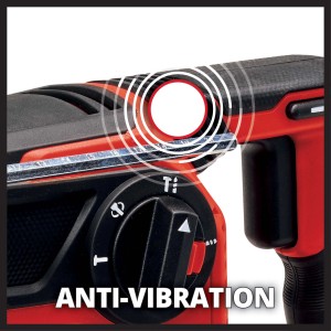 Dettaglio di un trapano con sistema antivibrazione.