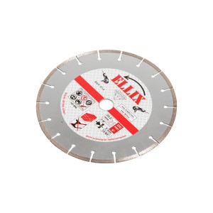 Disco diamantato universale 230 mm per smerigliatrici angolari, segmentato per materiali da teneri a medi.