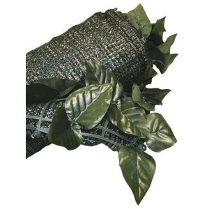 Recinzione in PVC con foglie Lauro e rete 100x300 cm verde