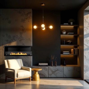 Camino a bioetanolo incasso angolo Divina Fire Sutri 120 DX 3 kW 120x45 cm