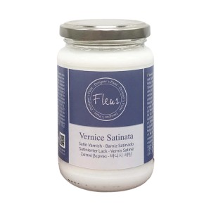Barattolo di vernice satinata t.b.t. di Fleur. Ideale per progetti di fai-da-te.