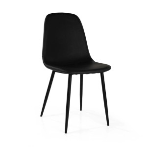 Sedia imbottita Jacky in ecopelle nera 43x55h48/86 cm