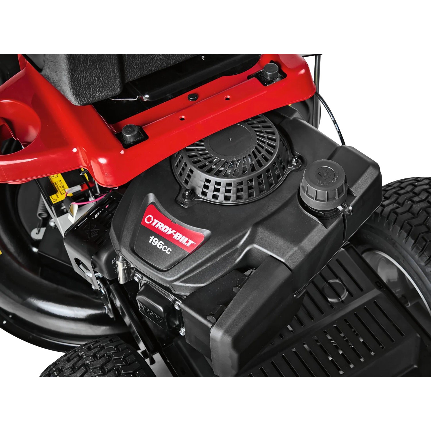 Dettaglio: motore del trattorino tagliaerba Troy-Bilt Mini-Rider 60T-S.