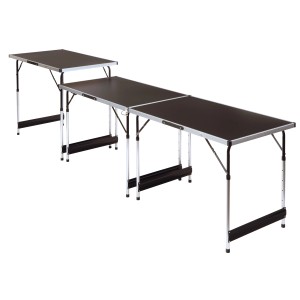 Tavolo multifunzione LUX, 3 pezzi, in alluminio, combinabile in modo flessibile e regolabile in altezza.