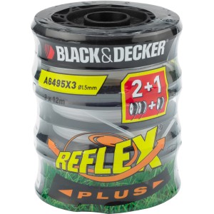 Filo per decespugliatore Black+Decker Reflex Plus, 3x12m, per tagliaerba e decespugliatori.
