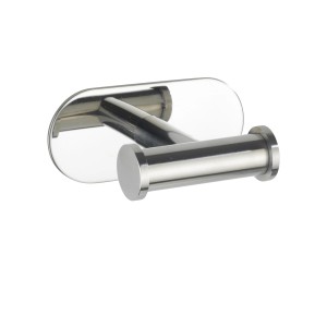 Wenko Appendiabiti a muro Turbo-Loc in acciaio inox Duo Orea Shine, doppio gancio lucido per asciugamani.