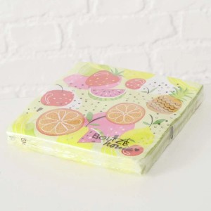 t.b.t. tovaglioli di carta con motivo di frutta estiva, ideali per decorare la tavola.