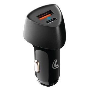 Adattatore USB per auto t.b.t. nero per interni auto, due porte USB.