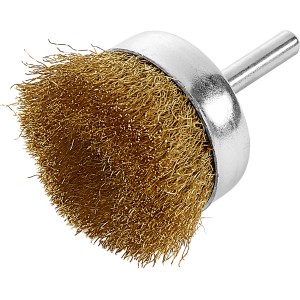 Spazzola a tazza in ottone LUX, Ø 50 mm, per trapano, per pulizia e sverniciatura.