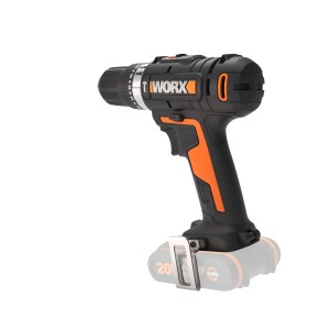 Worx 20V Trapano avvitatore a percussione WX370.9 Solo, trapano a batteria nero/arancio con mandrino.