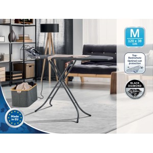 Asse da stiro Classic M Black 120x38 cm altezza regolabile 69-88 cm