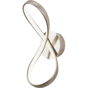 Moderna applique LED da esterno a forma di anello, color argento.