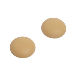 Due paracolpi per porta OBI beige, autoadesivi (Ø 60 mm) per la protezione delle pareti.