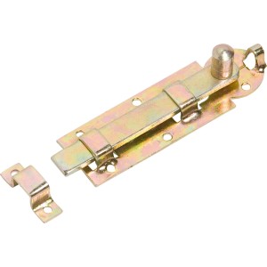 Catenaccio per finestra zincato giallo con pomello, 80x30 mm, per la sicurezza della finestra.