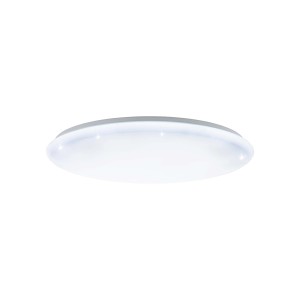 Plafoniera LED t.b.t. bianca e rotonda per montaggio a soffitto.