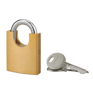 Lucchetto t.b.t. color ottone con chiave.
