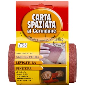 Rotolo di carta vetrata, grana 100, per legno, vernice e stucco, t.b.t.
