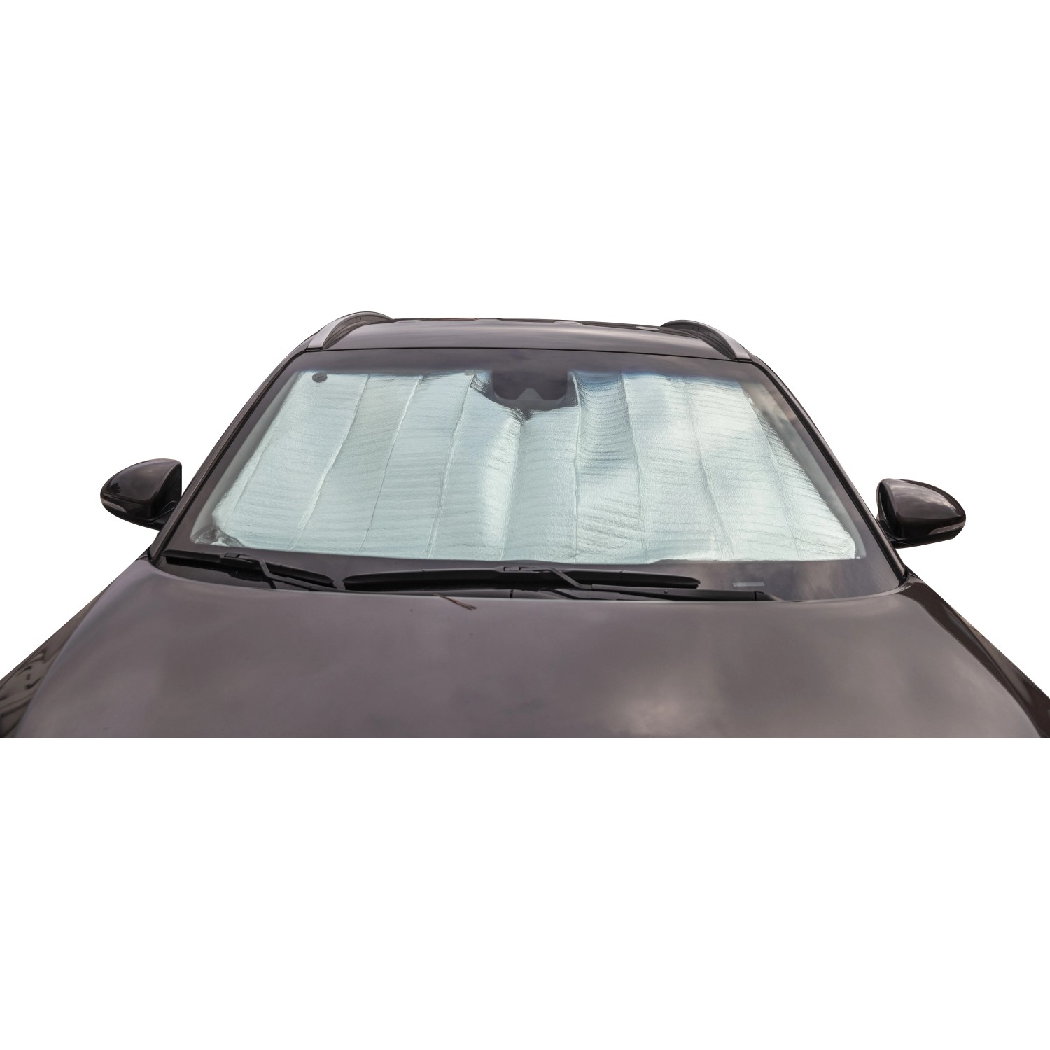 Copertura parabrezza t.b.t. argentata per interni auto.