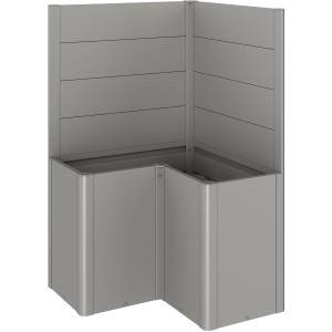 Biohort Belvedere Paravento a L, 2 pezzi, Grigio quarzo metallizzato, accessorio per aiuole rialzate.