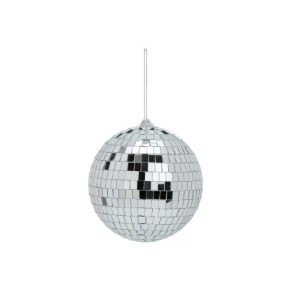 Pendaglio in vetro sfera da discoteca argento 15,5 cm