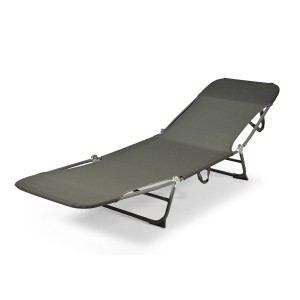 Lettino prendisole t.b.t. grigio con struttura in acciaio per giardino e terrazza.