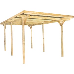 Carport in legno t.b.t. per esterni. Struttura robusta per una protezione affidabile.