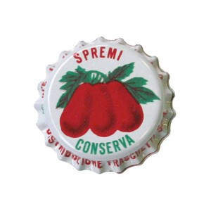 t.b.t. Tappo a corona con motivo di pomodori rossi per conserve.