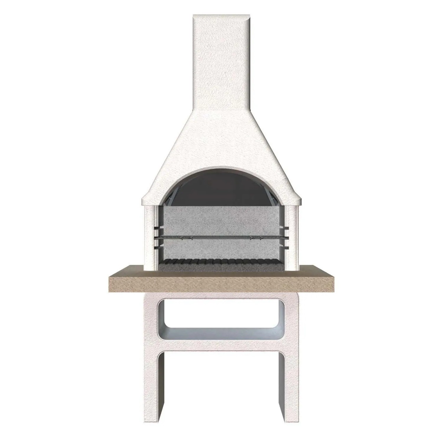 Barbecue in muratura Adige legna e carbonella piano lavoro 103x80 cm_4