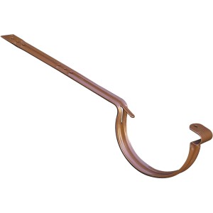 Staffa per grondaia in plastica marrone per fissare le grondaie.