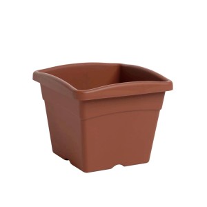 Vaso per piante quadrato marrone per interni ed esterni.