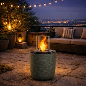 Camino a bioetanolo giardino Divina Fire Raffaello 3,4 kW Ø35xH55 cm verde