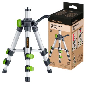 Laserliner VarioStand 45 cm: Treppiede per strumenti di misura, argento con dettagli verdi.