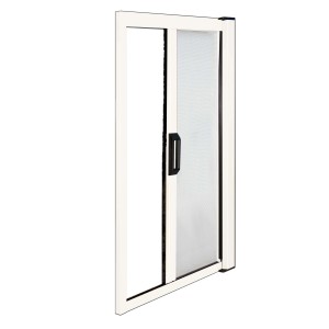 t.b.t. Zanzariera scorrevole, telaio bianco, maniglia nera.