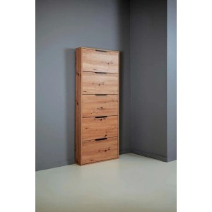 Scarpiera 5 ribalte 173,5x65x15 cm quercia