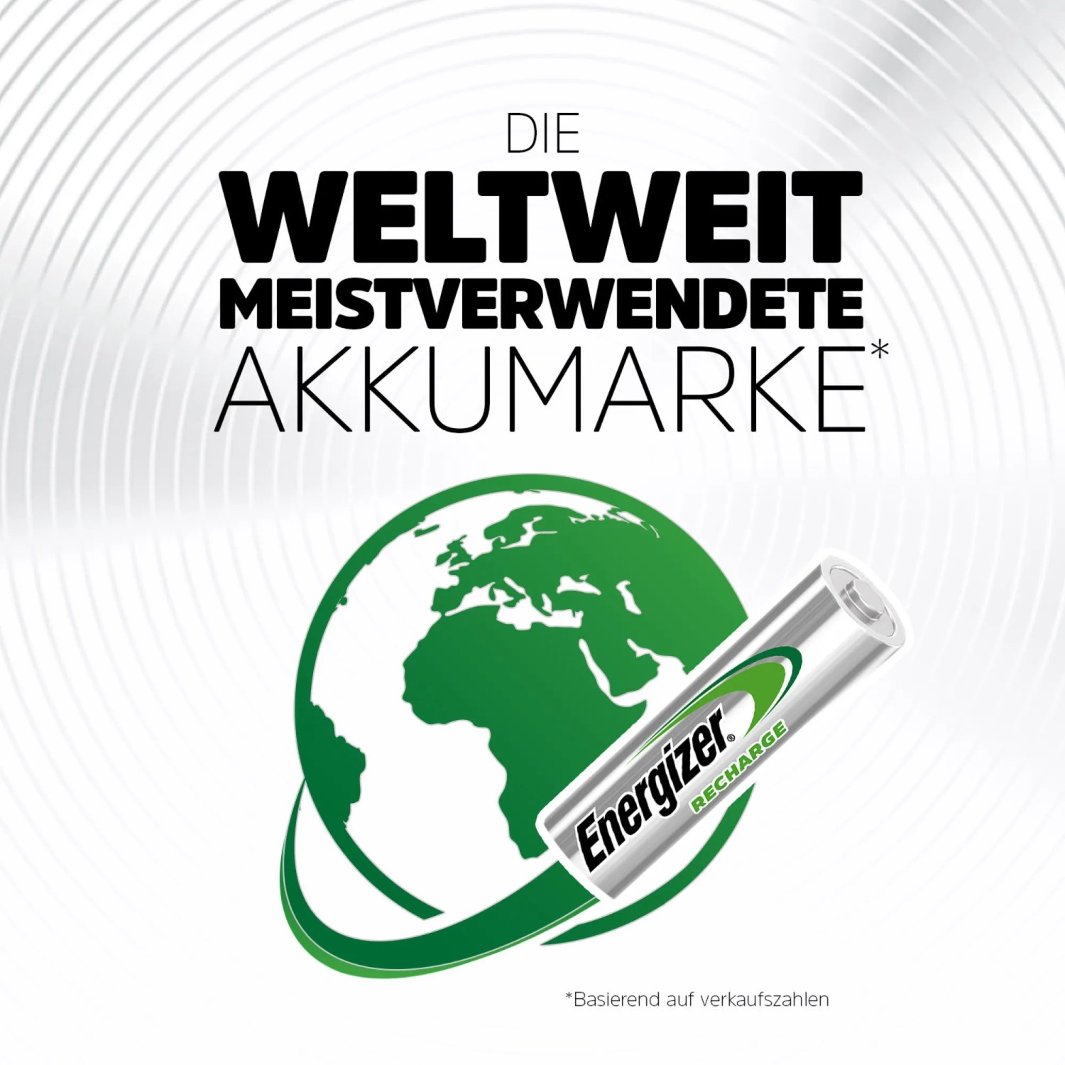Batteria ricaricabile Energizer Extreme AAA, confezione da 4, davanti a un globo verde.