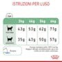 Guida all'alimentazione per cibo secco per gatti t.b.t. con informazioni sulla quantità.