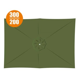 Ombrellone a braccio t.b.t. verde, rettangolare, 300x200 cm. Ideale per il giardino.