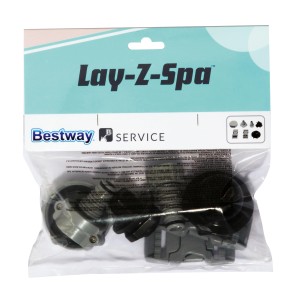 Ricambi per piscina Lay-Z-Spa di Bestway in confezione trasparente.