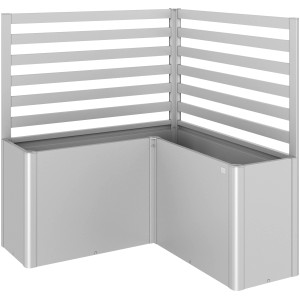 Grigliato Biohort (2 pz) per aiuola rialzata a L, argento metallizzato. Accessorio per la crescita delle piante.