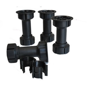 Piedini neri per mobili da cucina Top Cucina, regolabili in altezza.