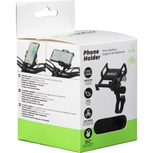 Confezione di un porta telefono da bici t.b.t. con immagini e descrizioni del prodotto.