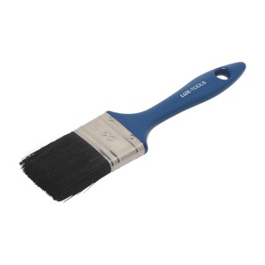 Pennello piatto LUX 50 mm per vernici e resine sintetiche, manico blu.