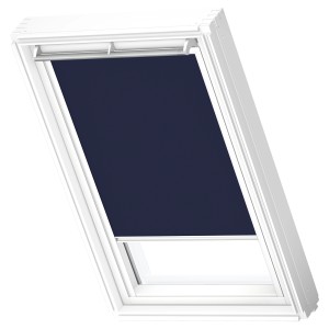 Tenda oscurante Velux blu scuro per finestre da tetto.