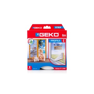 Guarnizione Geko profilo E, 6m, per finestre e porte