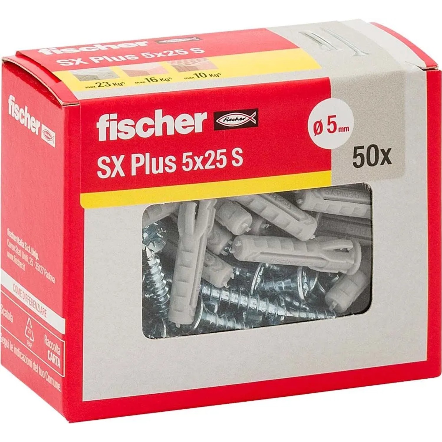 Tassello a espansione SX Plus Ø 5 mm 50 pz